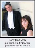 Tony Rino with pianist Leila Chiacchia (photo by Christina Forsyth)